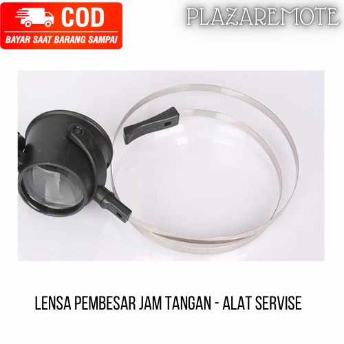 Eye loop kaca pembesar  kawat alat servis jam tangan Lensa pembesar Headband 10x Led