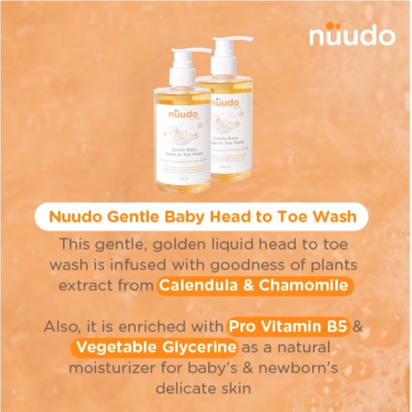 Nuudo by Pureco - Bubbly Kids Face Body Wash / Gentle Head To Toe Baby Wash / Refill Travel Full Size - Sabun Anak Bayi Natural Aloe Vera