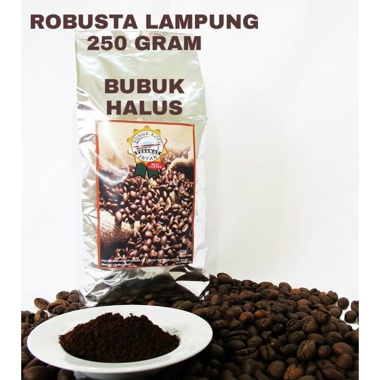 

KOPI LAMPUNG / KOPI ROBUSTA LAMPUNG 250 GRAM - BUBUK KOPI HALUS