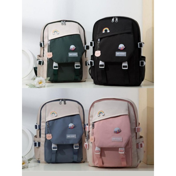 Jims Honey Joan Backpack Ransel Wanita Anak Sekolah Muat Laptop Waterproof Anti Air Import