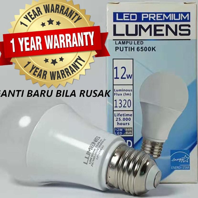 Siap's readyh Lampu LED LUMENS 12w 12 watt 12watt putih TERANG MURAH, 110++ Lm/W (umumnya 90 Lm/W) C