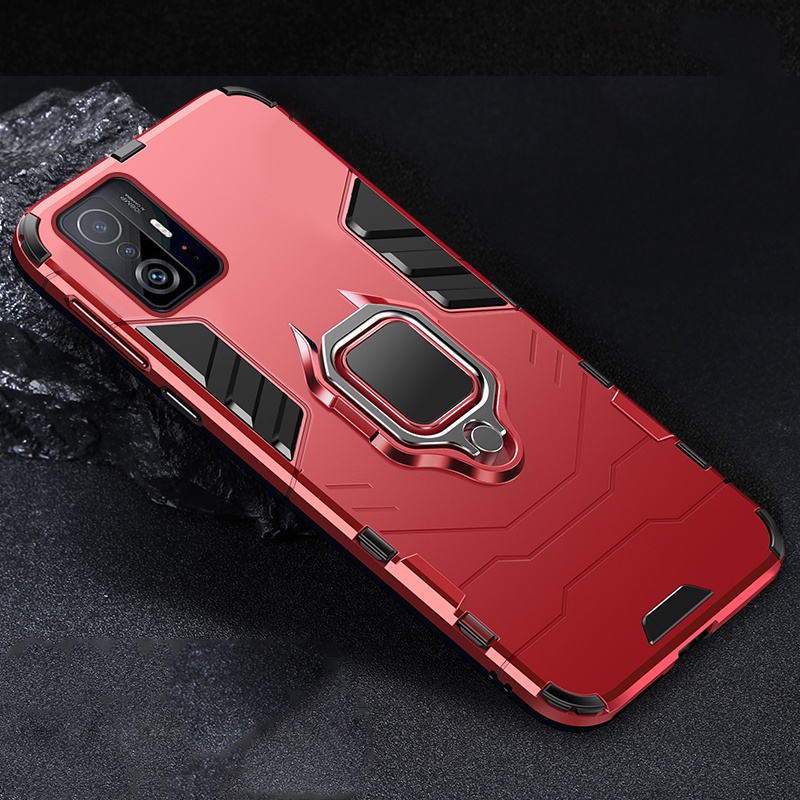 Casing Armor Shockproof + Stand Holder Magnetik Untuk Xiaomi Mi 11T Pro / 11T / 11T Pro