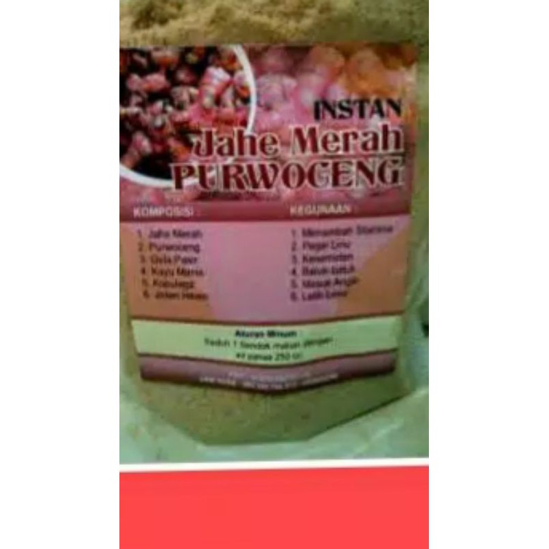 

Bubuk JAHE Merah PURWOCENG 1 kg Seduh