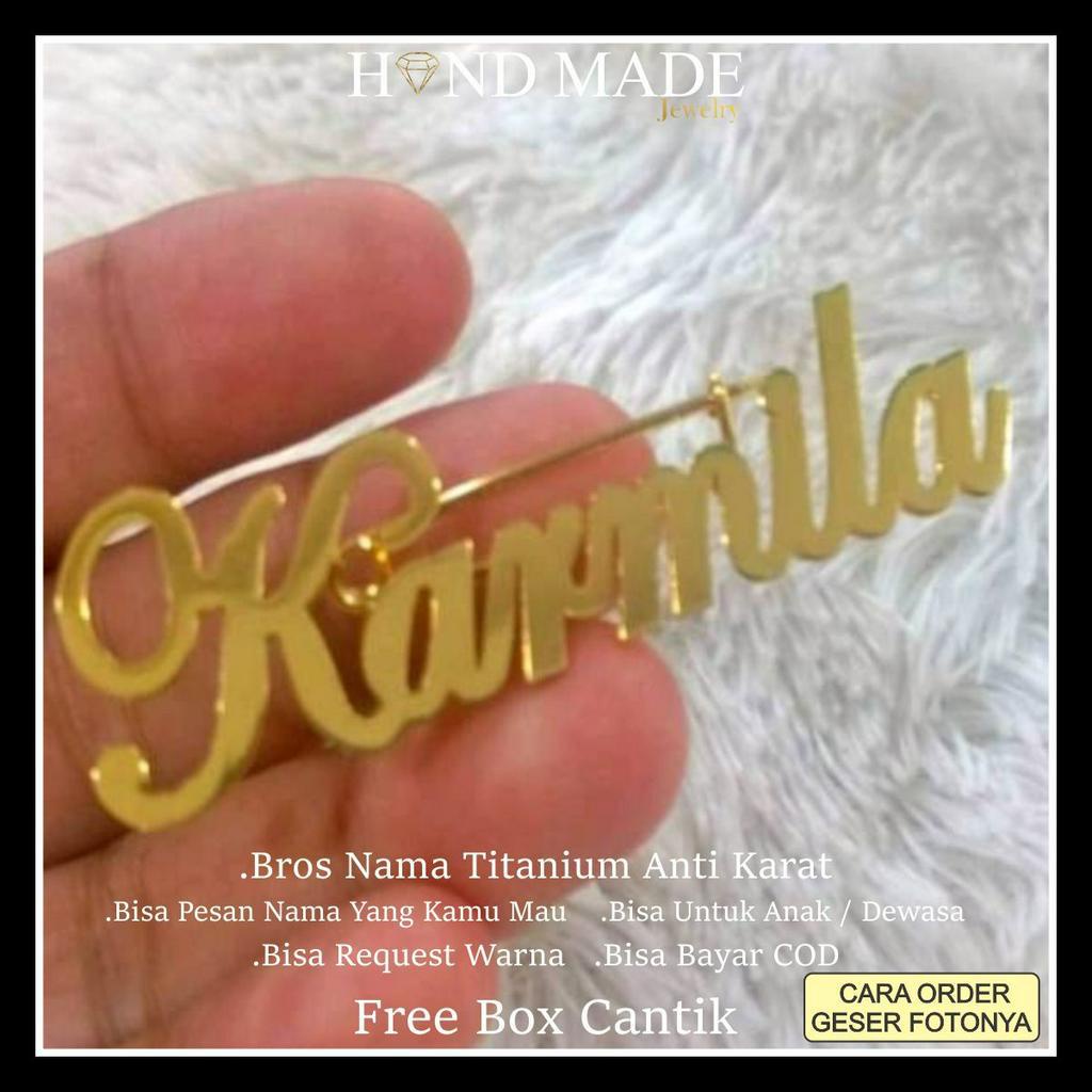 bros hijab nama titanium anti karat bros nama titanium anti karat bros pin bros hijab bros dagu bros jilbab bros nama custom bros murah bross nama