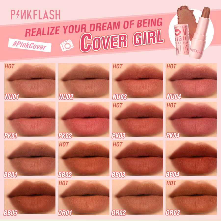 PINKFLASH LIPSTICK #PinkCover Silky Velvet Lipstick