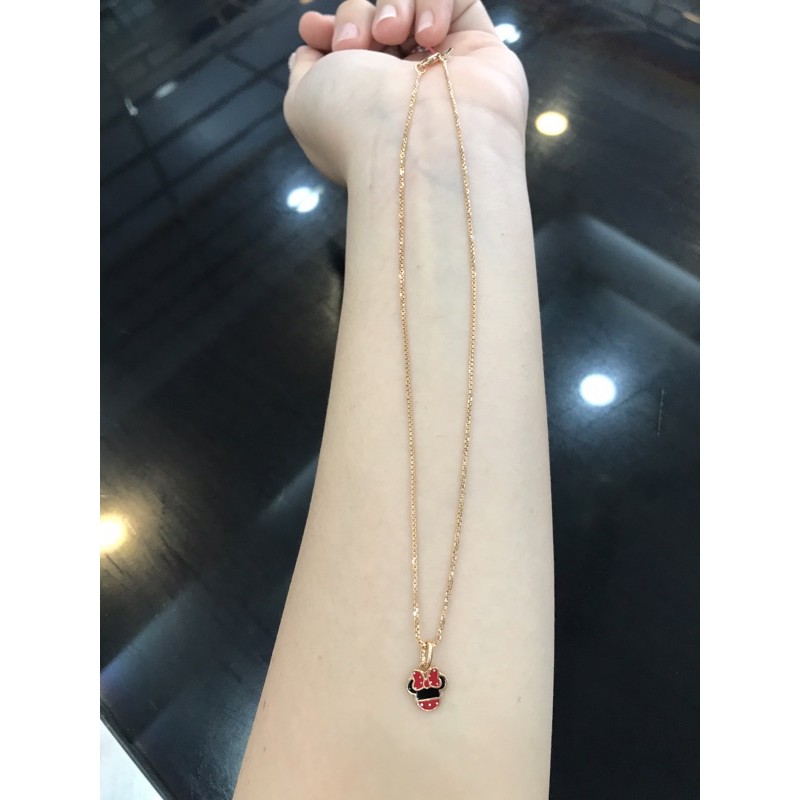 Kalung anak italy + liontin minnie emas asli kadar 420/375