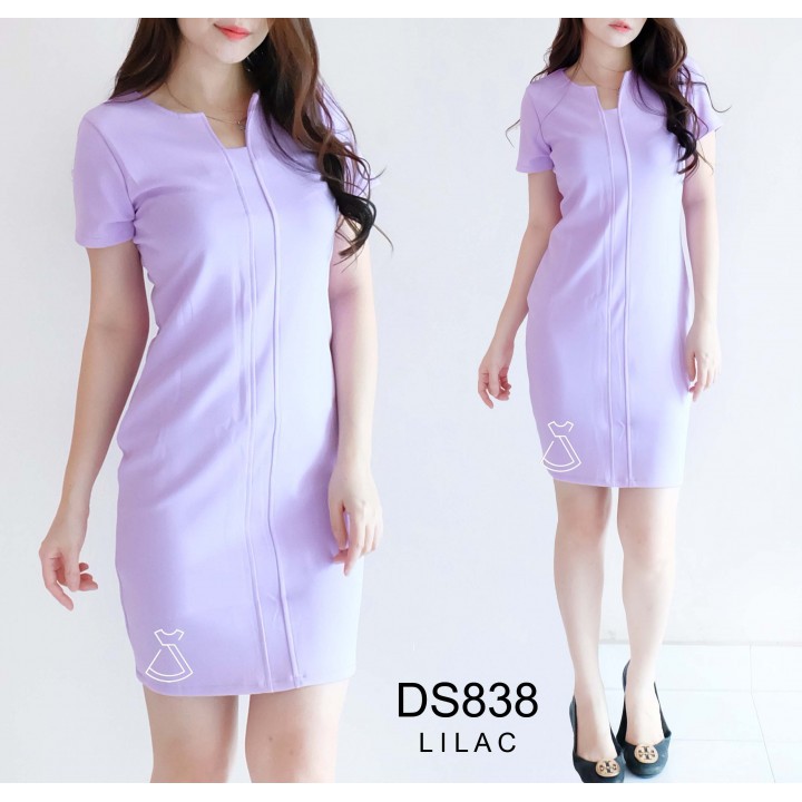 DS838 - DRESS KANTOR DRESS PESTA BASIC SEPAN STRETCH MURAH