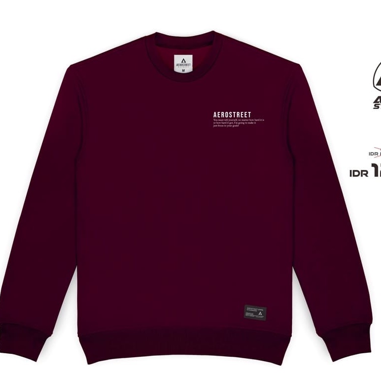 Aerostreet Crewneck Lokko Maroon Sweater Sweatshirt BBAAA / sweater aero street / sweashirt aero / c