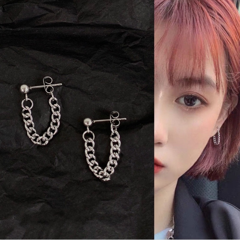 Chain Earrings Accessories Trend Personality Street Hip Hop Punk Simplicity