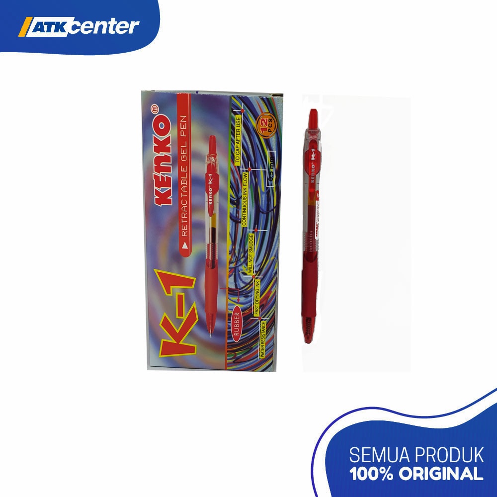 

GEL PEN KENKO K-1 MERAH 0.5 MM