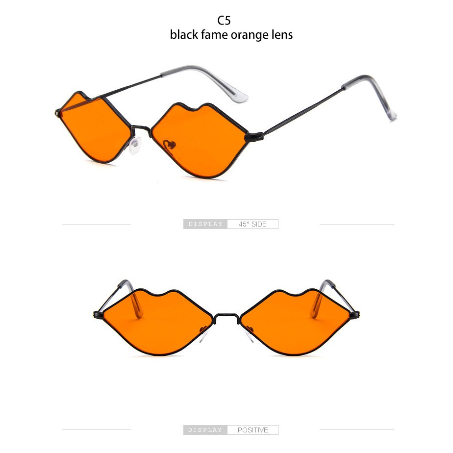 Kacamata Sunglass Bentuk Bibir Gaya Western, 7 Warna