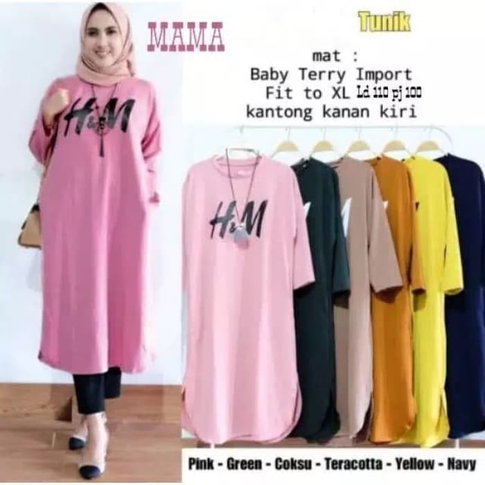 TUNIK HM ATASAN MUSLIM WANITA TUNIK JUMBO XL BAJU ATASAN TUNIK Diskon