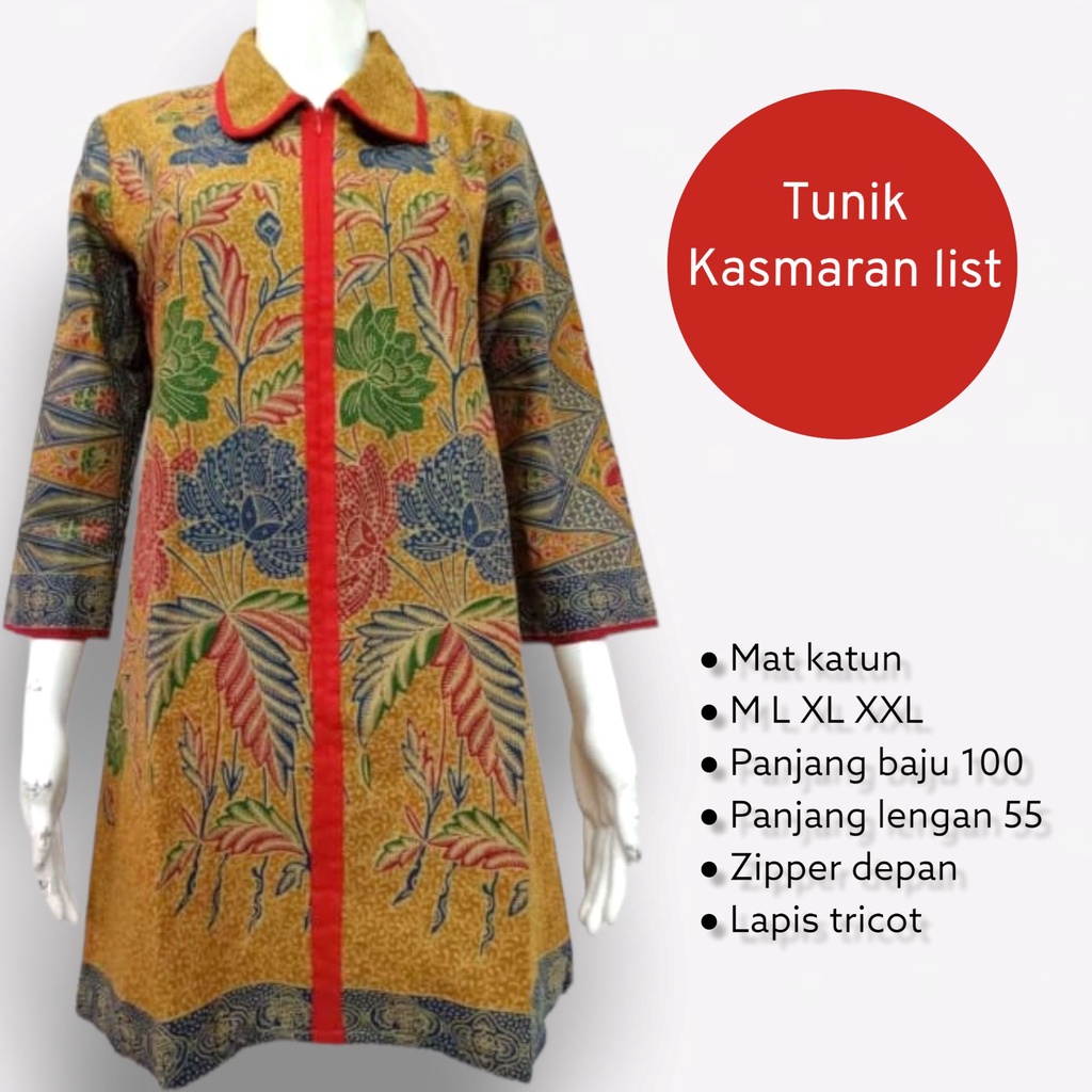 Tunik kasmaran list lapis tricot batik solo tunik modern tunik trendy