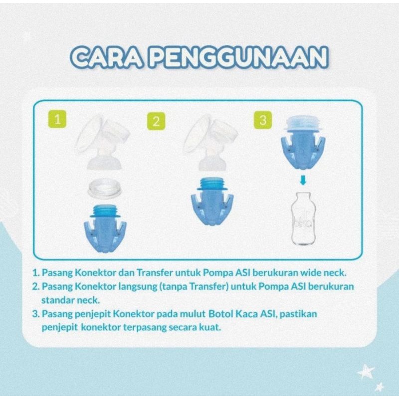 BKA Konektor Botol Kaca ASI BKA - Penghubung Pompa ASI Ke Botol Kaca ASI