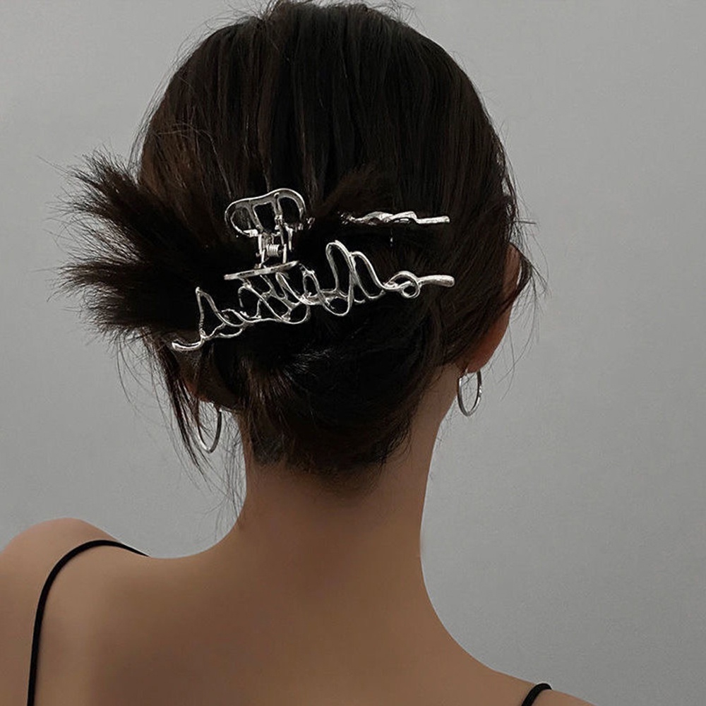 【COD Tangding】INS Lightning Hairpin Recommended Personality Irregular Metal Shape Irregular Back Hair Grab Fashion Accessories Jewelry Headdress