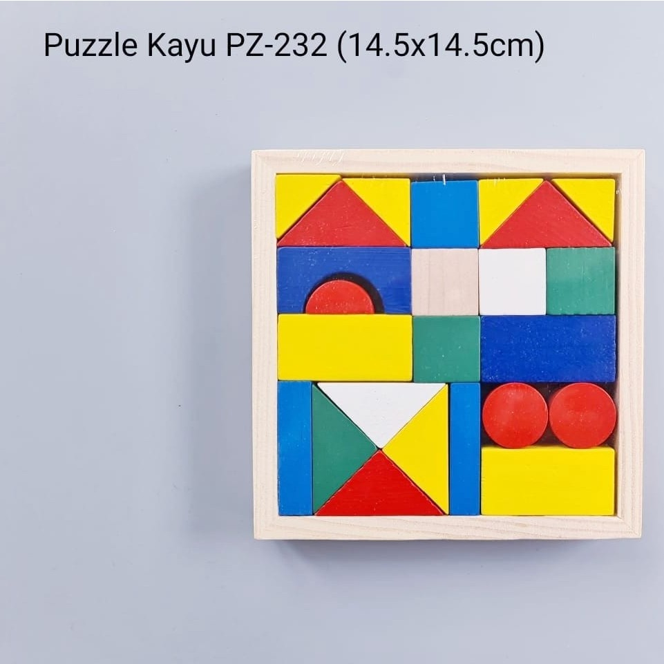 PUZZLE KAYU MAINAN EDUKASI ANAK BENTUK GEOMETRIS PZ-232 TEBAL