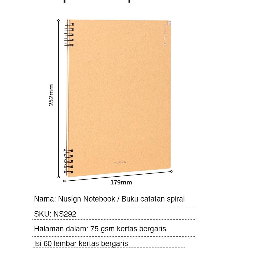 

PROMO Nusign Notebook / Buku catatan spiral A5 B5 60 lembar desain simpel NS291 NS292 ^ 856