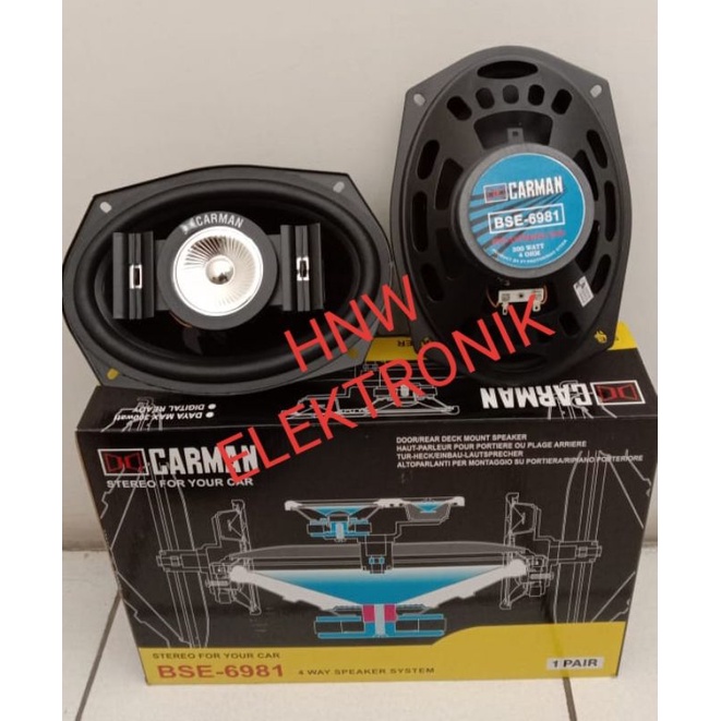SPEAKER mobil Carman 6981 OVAL 6 inch 4 WAY 300 Watt 1set 1 set sepasang