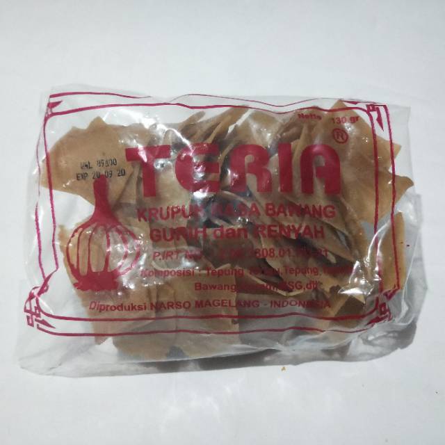 Kerupuk bawang Cap Teria gurih enak (mentah)