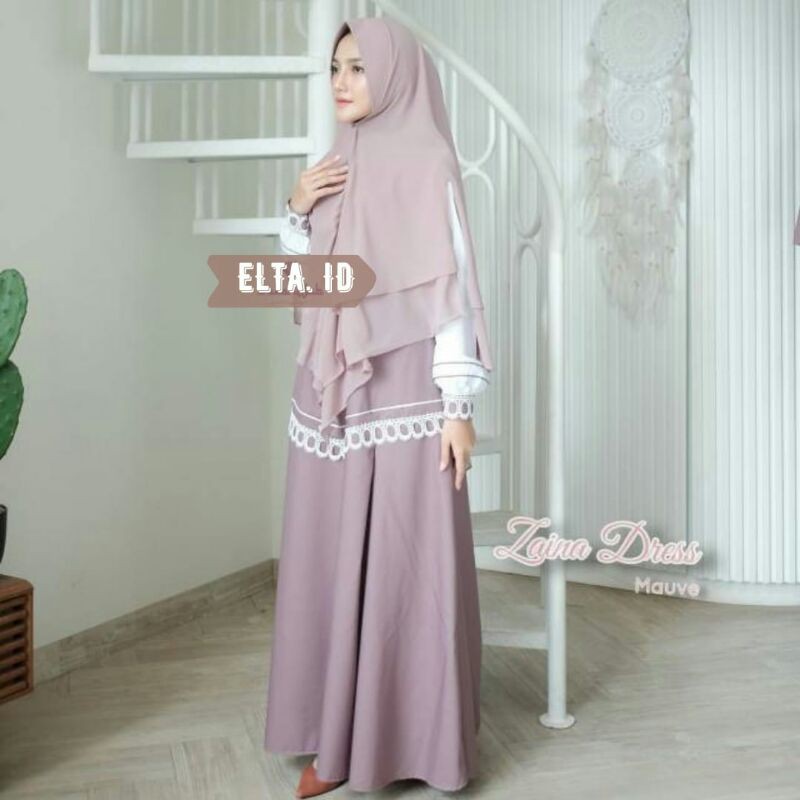 MEGAN DRESS MUSLIM / GAMIS MUSLIMAH/ GAMIS RENDA MOSHCREPE / GAMIS SYARI RENDA