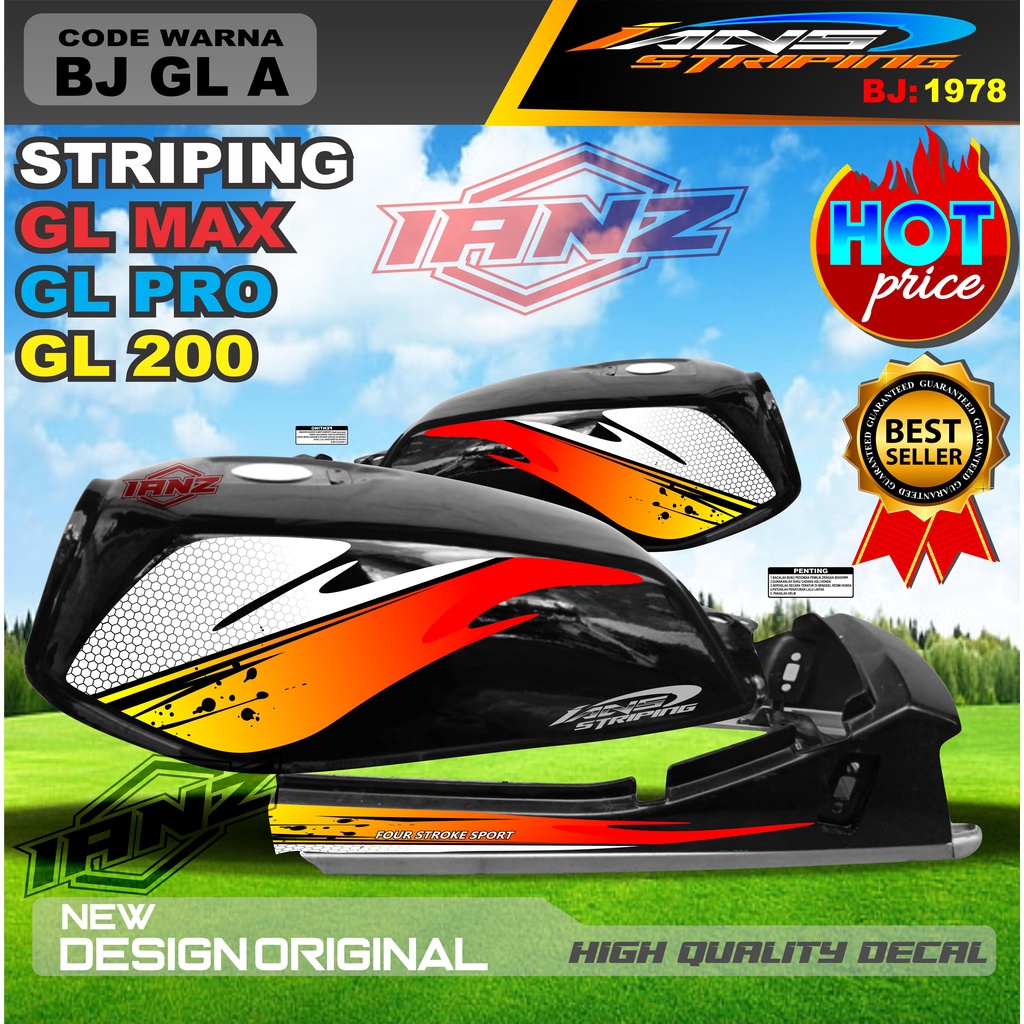 STIKER STRIPING GL PRO NEW DESAIN / STIKER GL 100 TERBARU / STIKER MOTOR