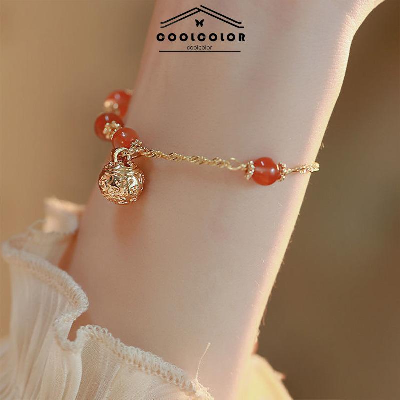 COD❤️1PCS Gelang Bel Merah Marouin Hadiah Ulang Tahun Pacar Sahabat Pasangan Import  Accessories Wanita 2022 Terbaru