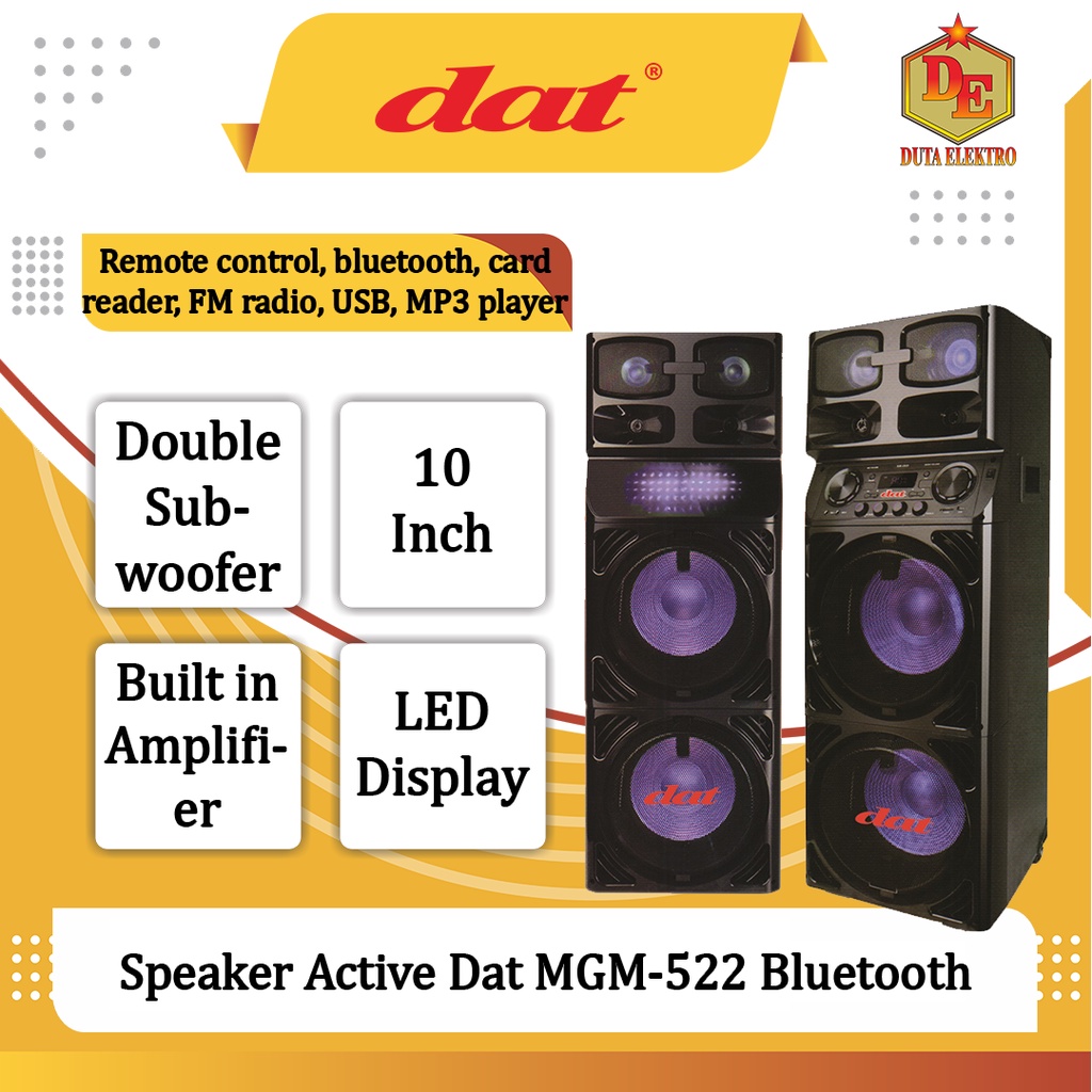 Speaker Active Dat MGM 522 Double Subwoofer Bluetooth