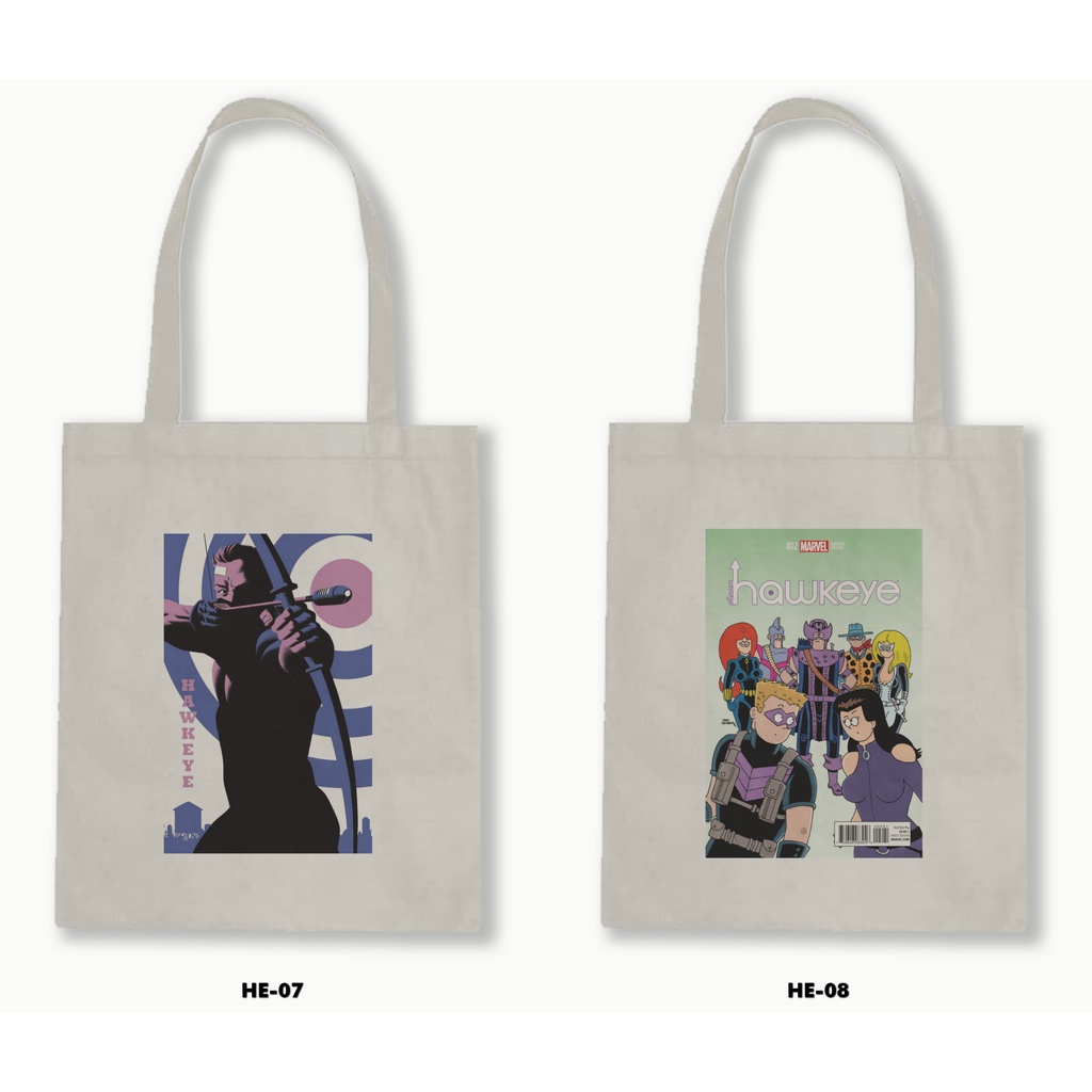 Tas Tote Bag Resleting Kanvas/Blacu  - Hawkeye