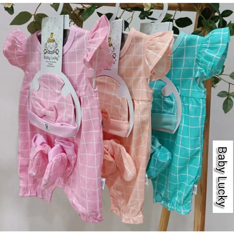 Jumper Pendek Cewek New Born Baby Lucky 4in1