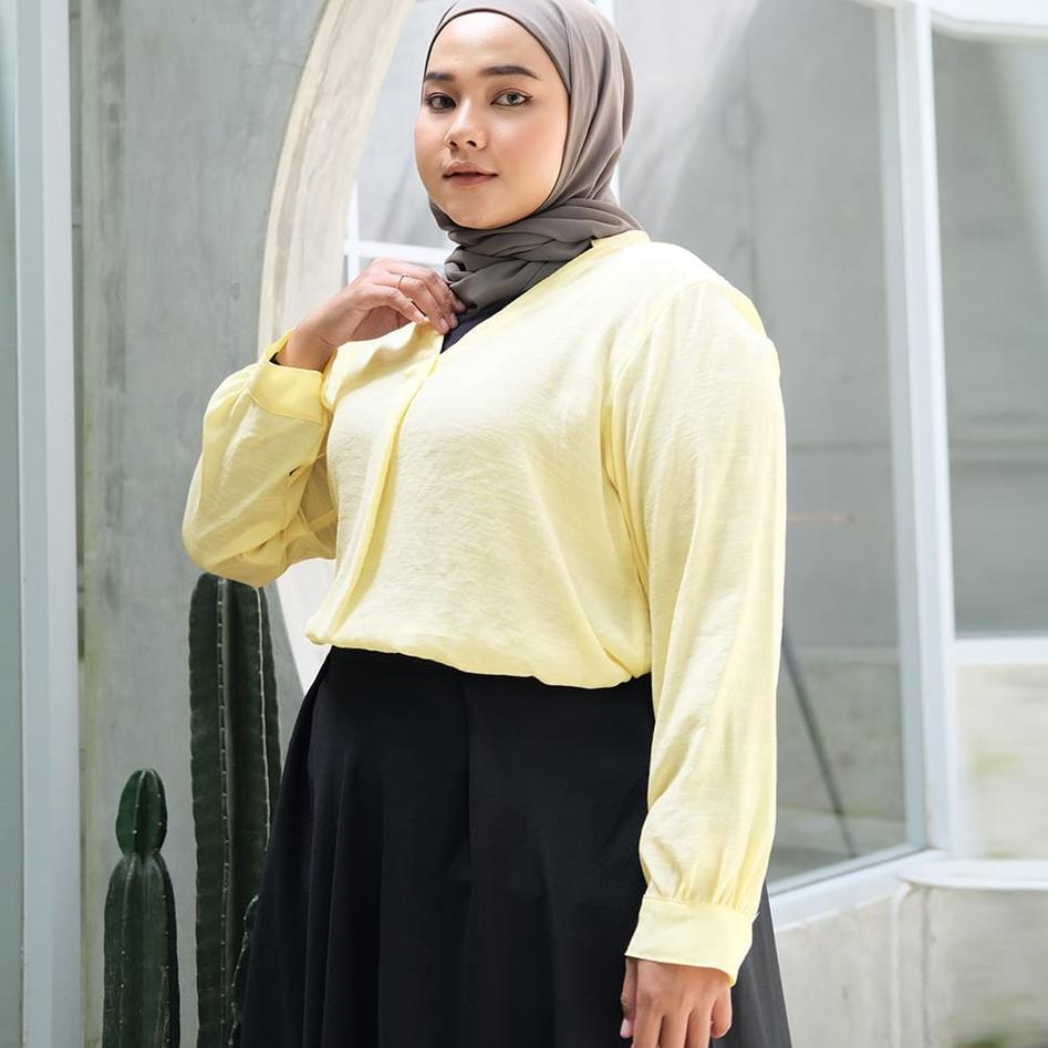 (BEST SELLER) Bigissimo - Viory Top | Atasan Kemeja Casual Big Size Jumbo