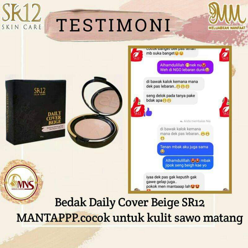 BEDAK DAILY COVER NATURAL SR12 / BEDAK PADAT TAHAN LAMA  / MENUTUPI BEKAS JERAWAT FLEK HITAM