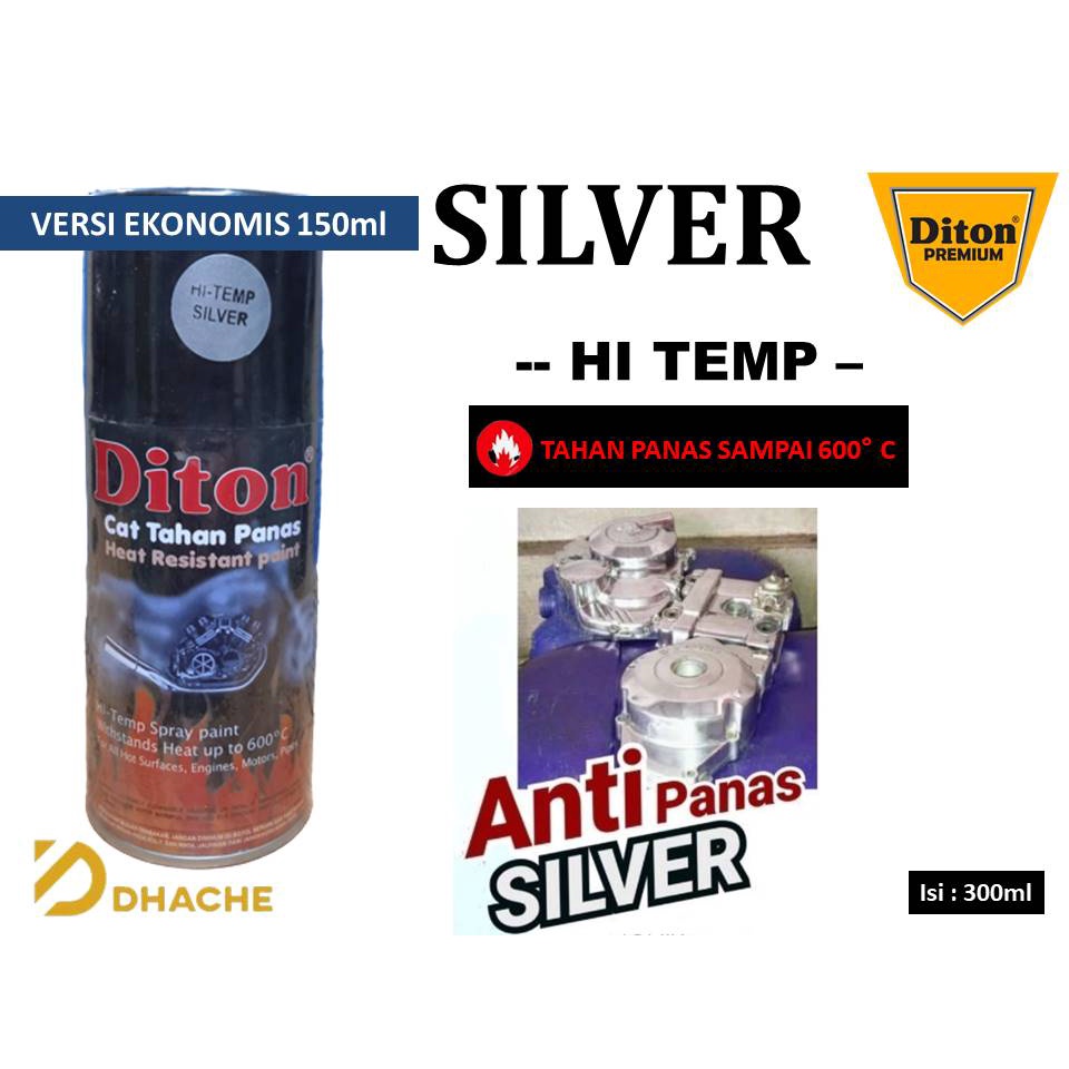 Cat Pilox DITON Knalpot Anti Panas HiTemp Hi Temp Silver Perak 150cc 150 cc murah ekonomis kecil  HTS