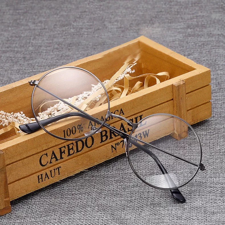 Kacamata Bulat John Lennon Kacamata Hitam Pria Bulat Anti sinar UV