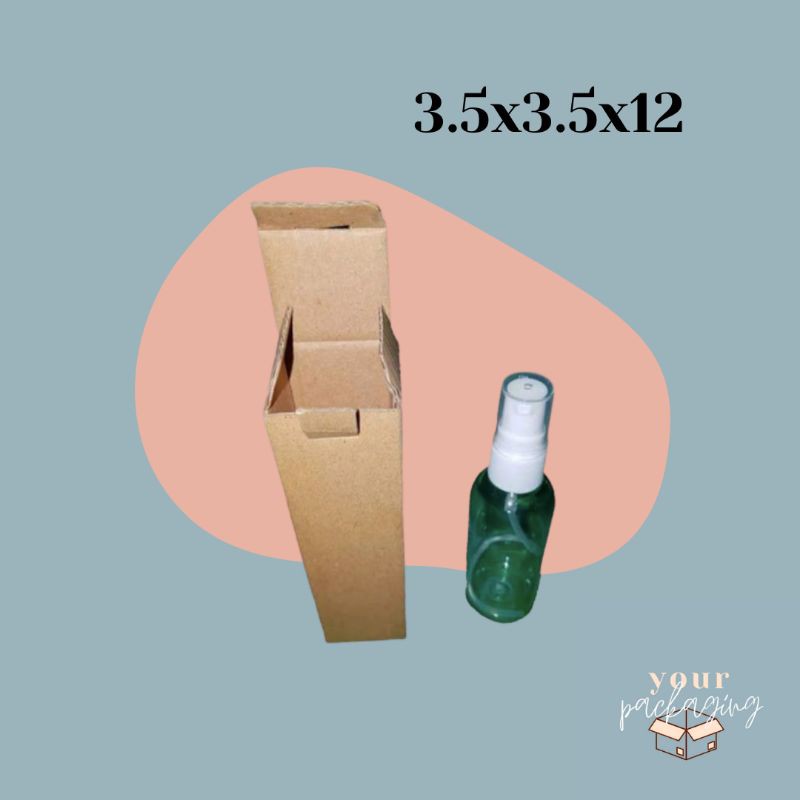 

BOTTLE BOX KARDUS DIE CUT // KARTON COKLAT 3.5x3.5x12.5