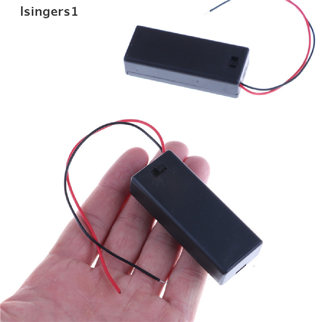 (lsingers1) 2pcs Case Holder Baterai 3V 2 AAA Dengan Toggle Switch ON / OFF