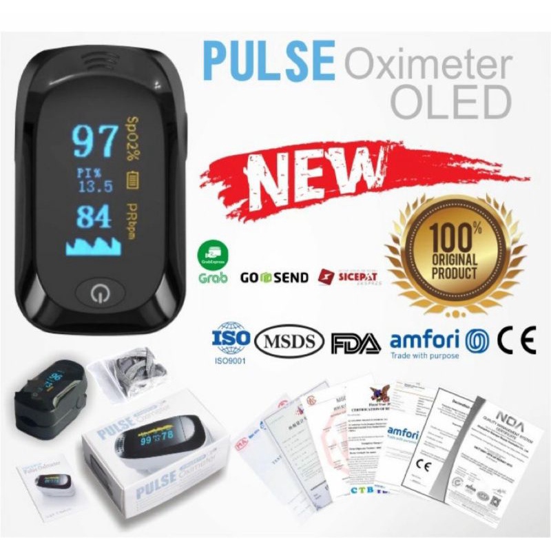 H1 Fingertip Pulse Oximeter Alat Ukur Kadar Oxygen SpO2