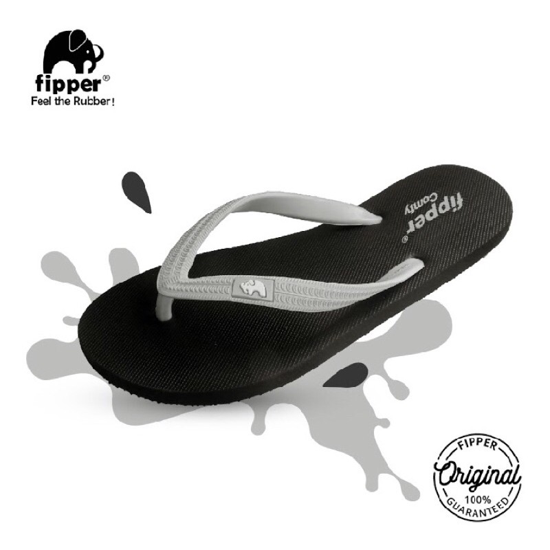 FIPPER COMFY BLACK / GREEN SCHIST - sandal japit pria