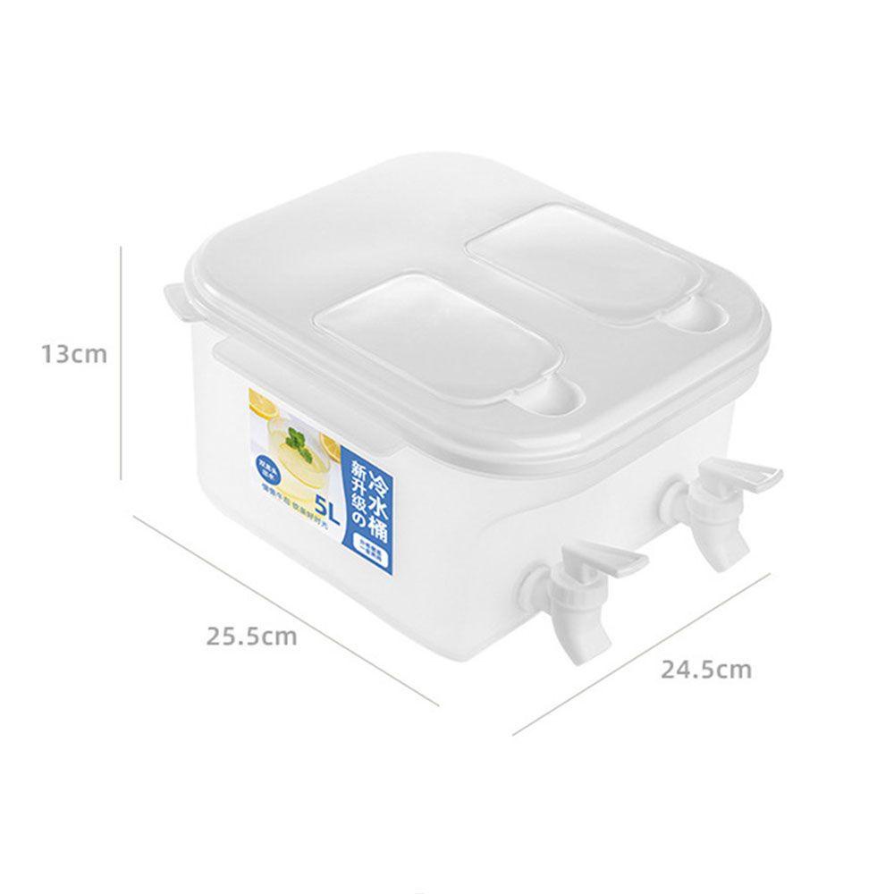 Solighter 5L Water Jug Dengan Keran Ganda Baru Musim Panas Wadah Air Minum Aksesoris Dapur Rumah Tangga Juice Decanter