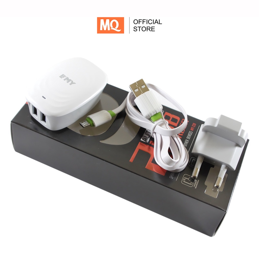 MQ Mobile Charger EMY MY-228 Fast 2.4 Amp with USB Micro Cable