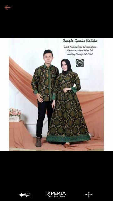 Couple Gamis Batika Sarimbit Batik Gamis Sogan Unggul Golongan Telor Hijau Ijo Jumbo Xxl