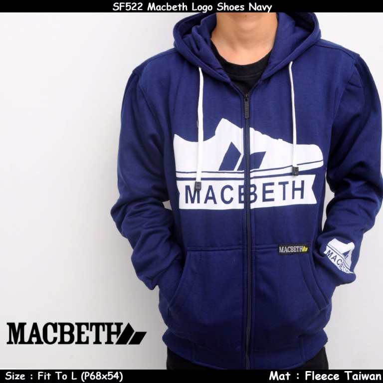 JAKET SWEATER DISTRO MACBETH SEPATU NAVY KEREN / HITAM / BIRU