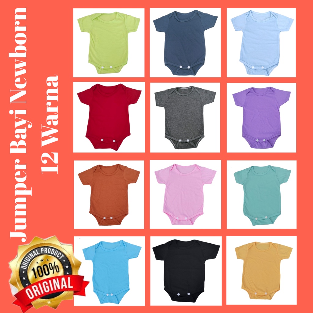 Jumper Bayi Newborn (0-6 Bulan) Jumpsuit Anak Bayi Newborn Jumpsuit Bayi Baju bayi bodysuit katun polos Jumper Pendek Polos Setelan Baju Anak Bayi Sleepsuit Bayi