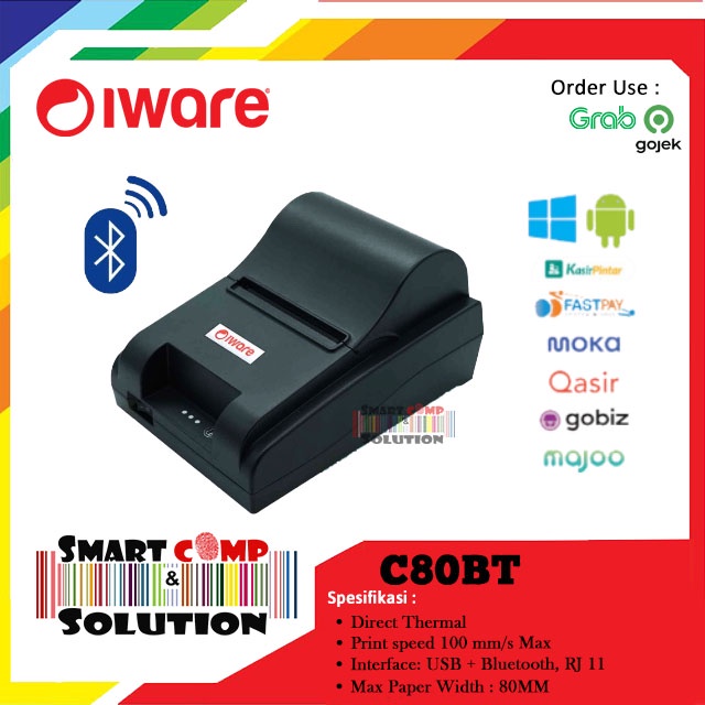 Printer Thermal Kasir Bluetooth Iware C80BT / C-80BT / C 80BT 80mm