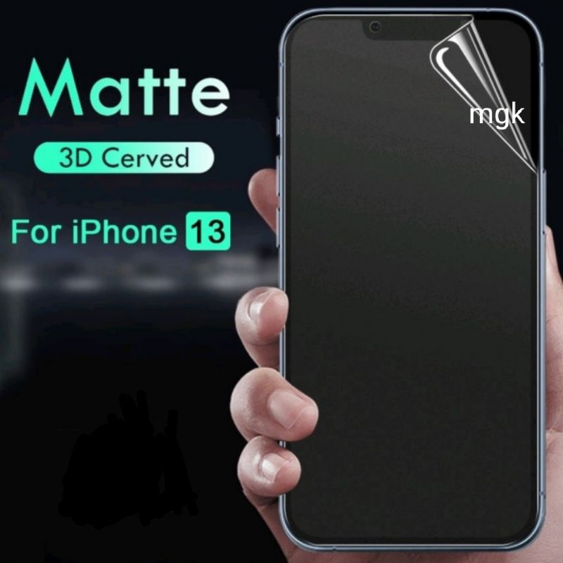 iPhone 11 11 Pro 11Pro Max 12 12Pro 12 Pro Max Anti Gores Hydrogel Matte Anti Minyak Glare Plastik Jelly Lentur Screen Guard Protector Depan Belakang