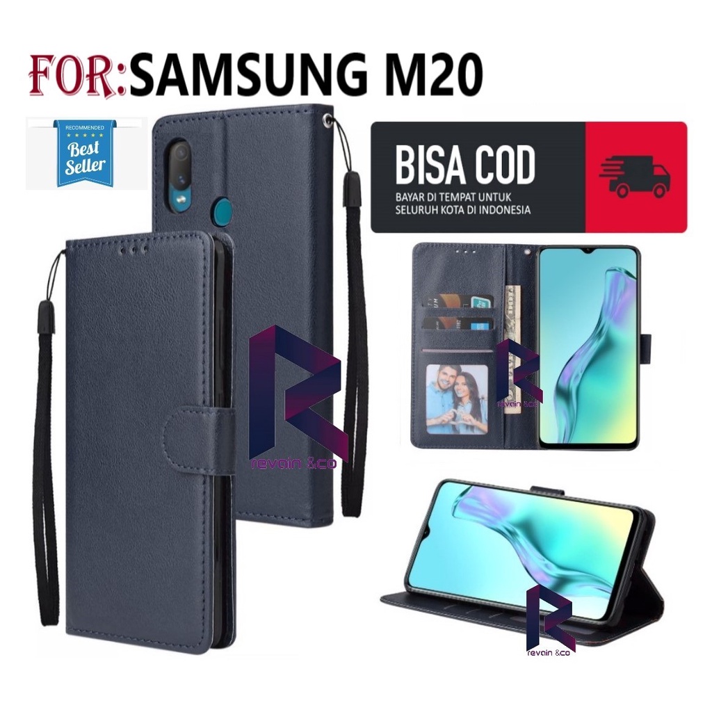 SAMSUNG GALAXY M20 CASE FLIP WALLET LEATHER KULIT PREMIUM SARUNG BUKA TUTUP FLIP CASE SAMSUNG M20