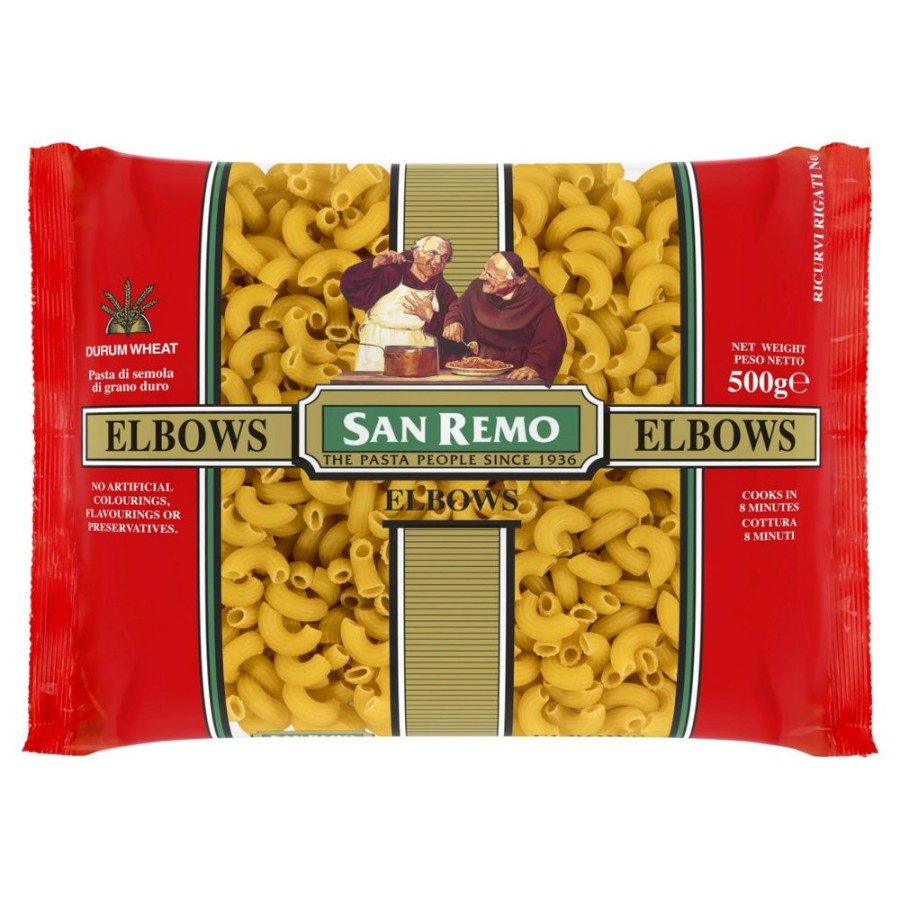 PASTA ELBOW MACARONI SAN REMO 500GR GANDUM DURUM BPOM RI MAKARONI