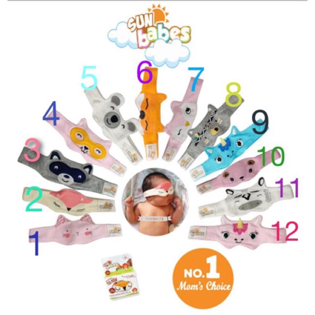 Sun Babes Eyemask Penutup Pelindung Mata Bayi - KARAKTER / MOTIF Sunbabes Kacamata Jemur