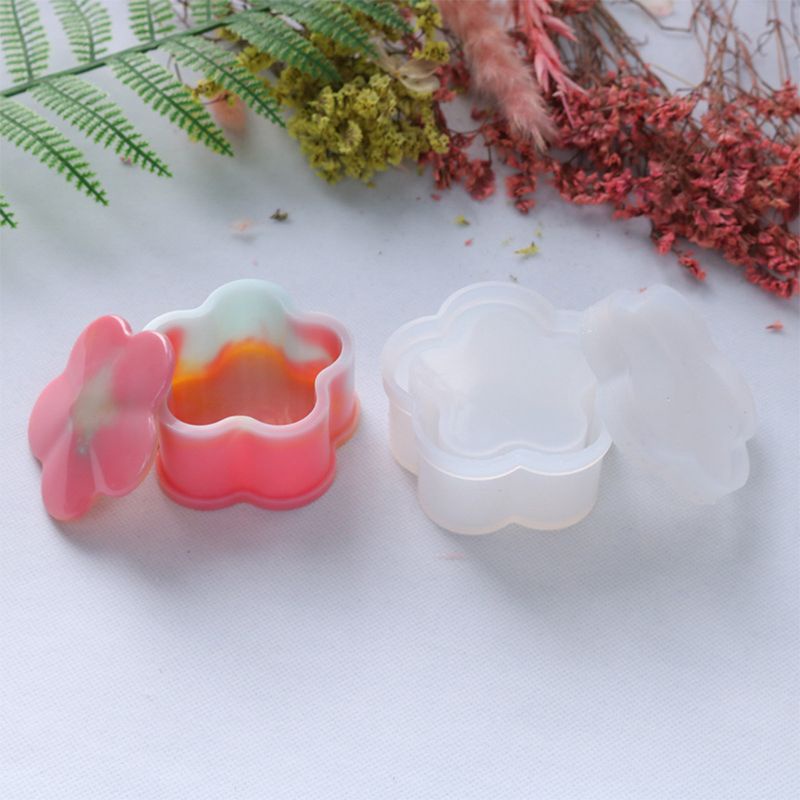 SIY  5 Pcs Box Resin Molds with lids Silicone Molds for DIY Craft Making Ashtray