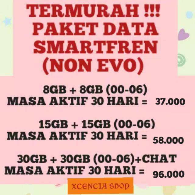 TERMURAH PAKET DATA SMARTFREN 8GB 15GB 30GB