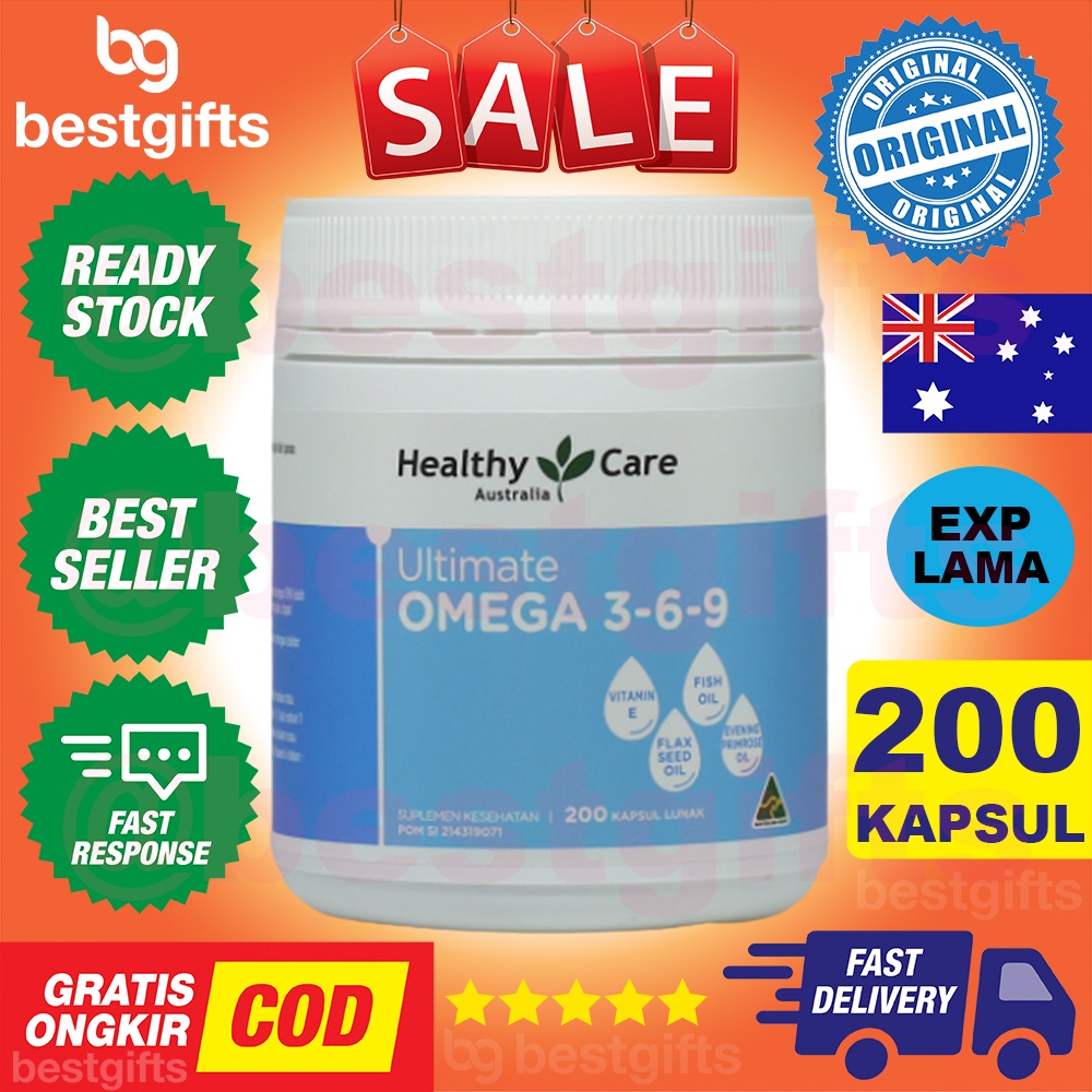 HEALTHY CARE AUSTRALIA ULTIMATE OMEGA 369 FISH OIL 3 6 9 MINYAK IKAN MENURUNKAN KOLESTEROL 200 KAPSUL